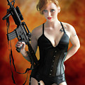 Spy in Lingerie with M16